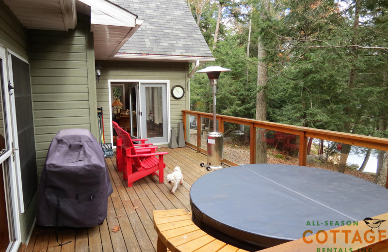 Rental patio at All-Season Cottage Rentals.