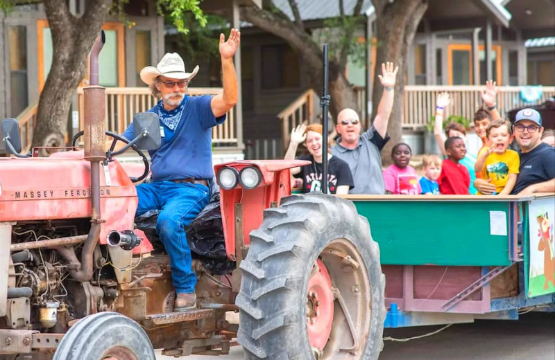 Tractor ride at Yogi Bear's Jellystone Park Hill Country.