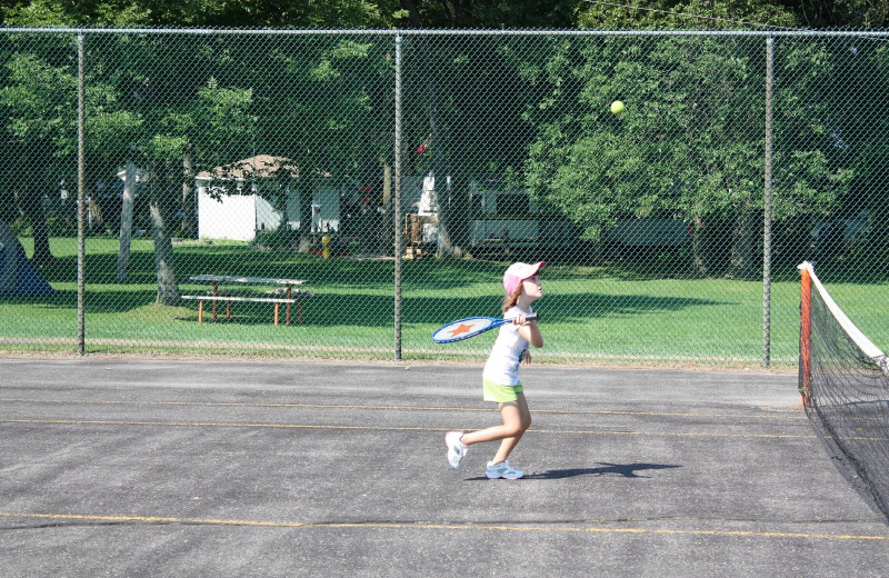 Tennis court at Golden Beach Resort.