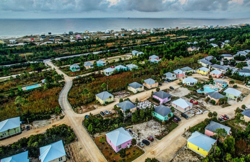 Aerial view of Luna Beach Properties.