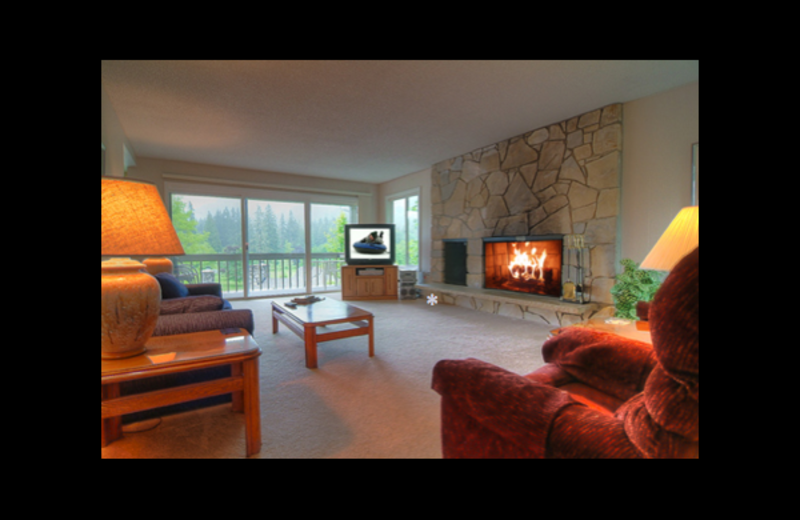 Condo living room at Mt. Hood Resort Condominiums.