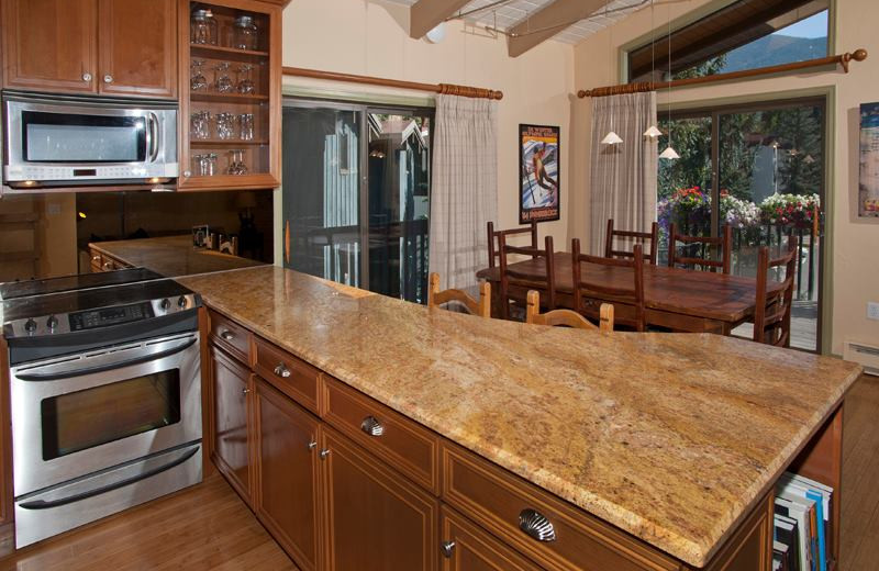 Vacation rental kitchen at Vail Racquet Club.