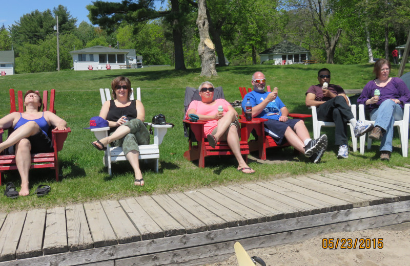 Relaxing at Scotsman Point Cottage Resort. 