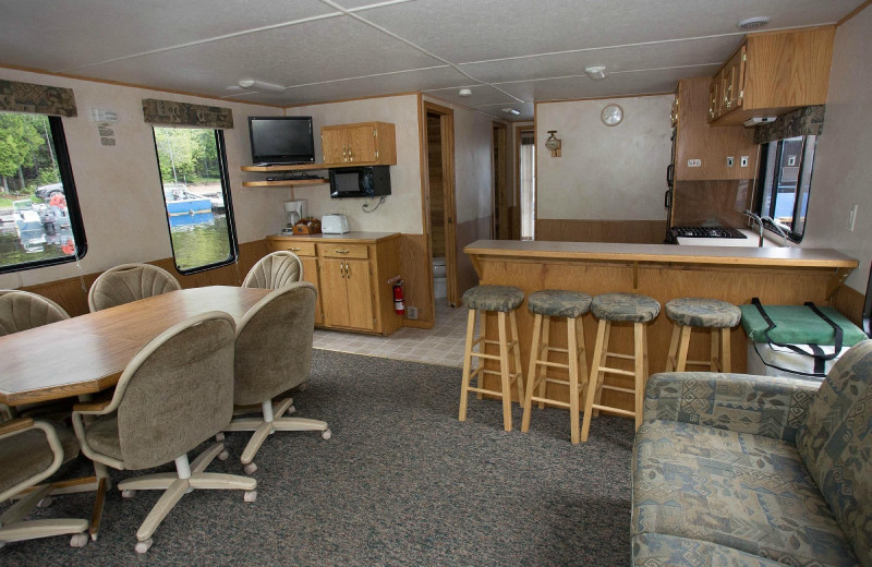 Houseboat interior at Timber Bay Lodge & Houseboats.