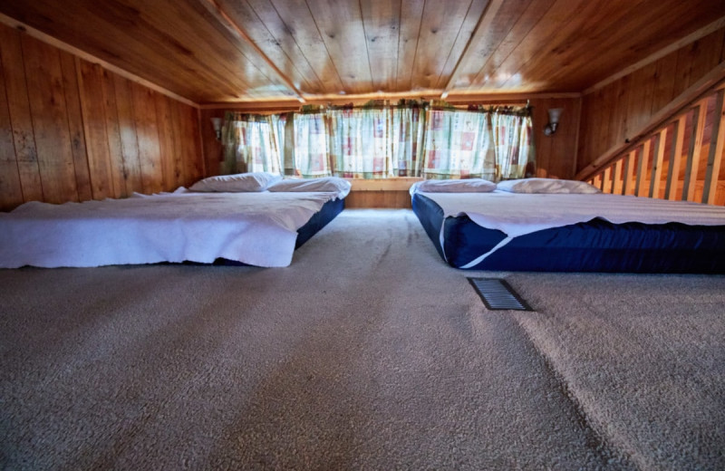 Cabin loft at Lone Star Jellystone.