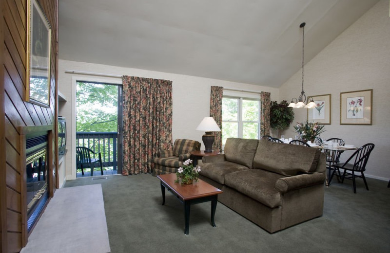 Guest living room at Fernwood Resort.