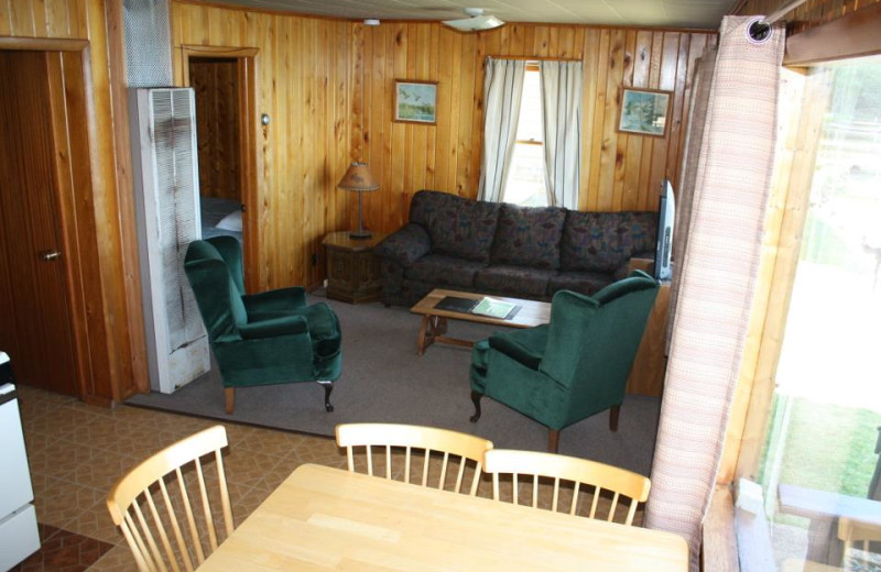 Cabin interior at Hillside Resort.