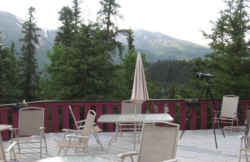 Patio at Denali Perch Resort.