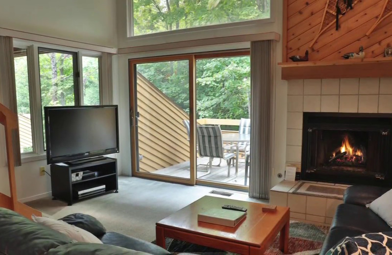 Guest living room at Trout Creek Vacation Condominiums.