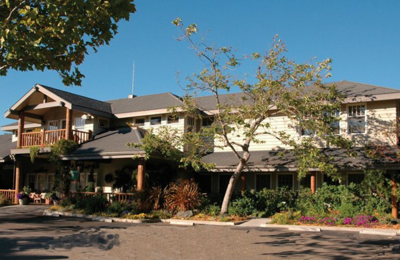 Exterior view of Main Lodge Building at Cambria Pines Lodge.