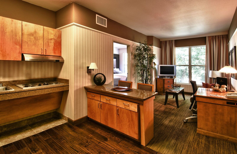 Guest room at Gainey Suites Hotel.