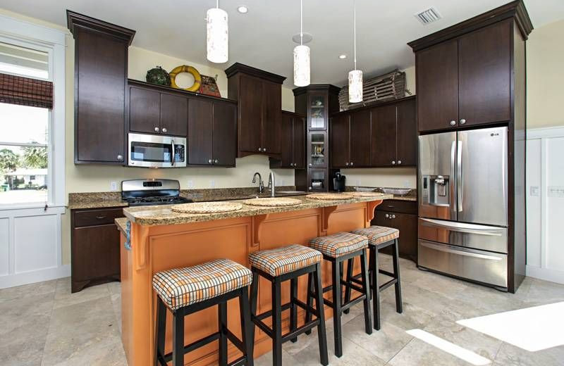 Rental kitchen at Southern Vacation Rentals.