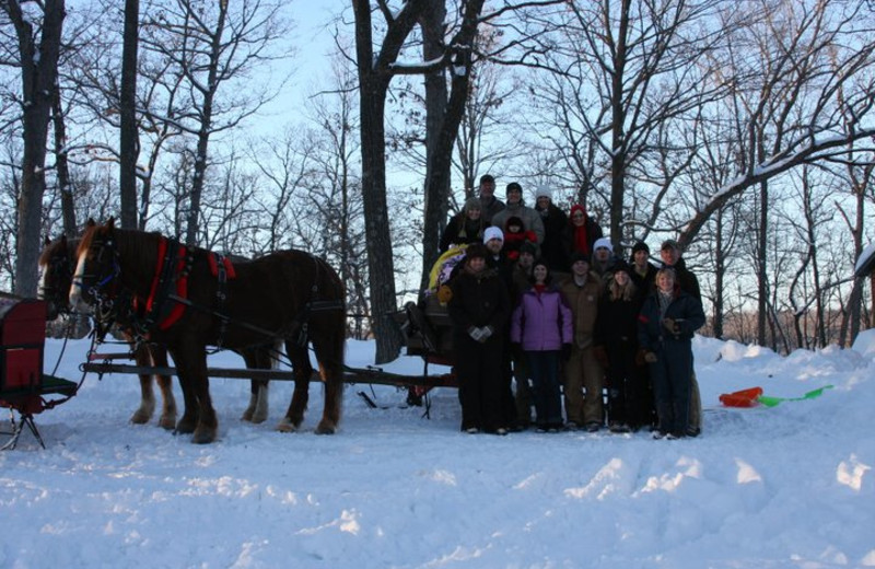Sleigh ride at Cedar Valley Resort.