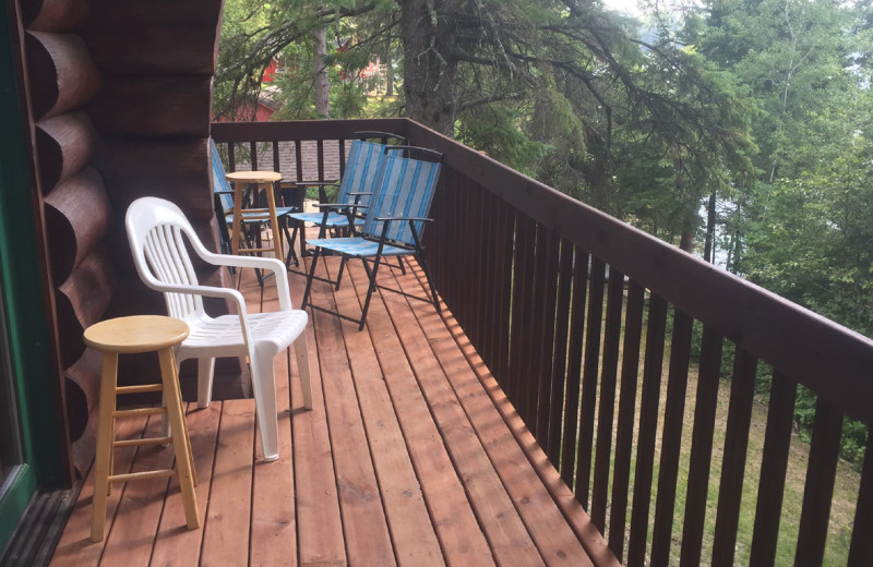 Cabin deck at Buckhorn on Caribou Lake.