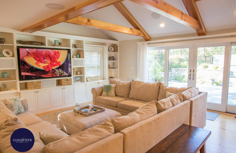 Rental living room at Sandpiper Rentals.