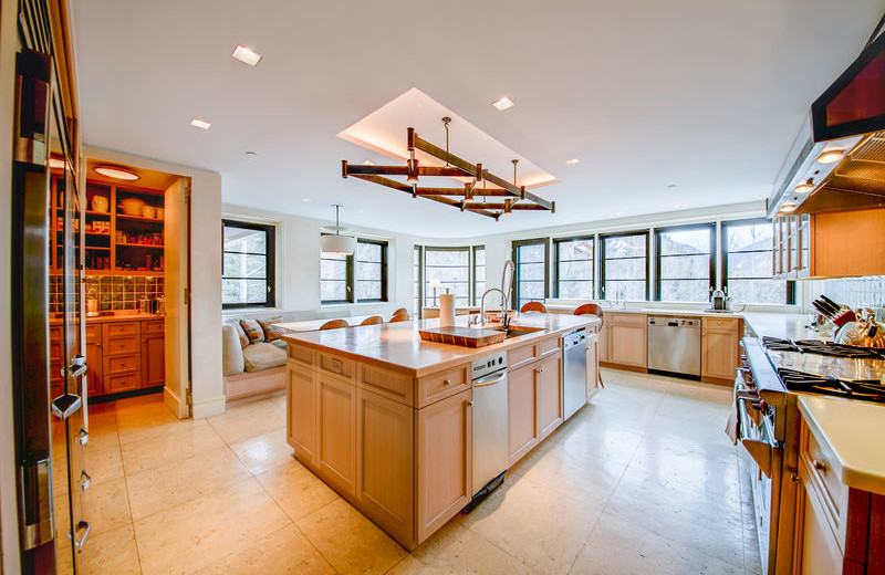 Rental kitchen at Aspen Luxury Vacation Rentals.