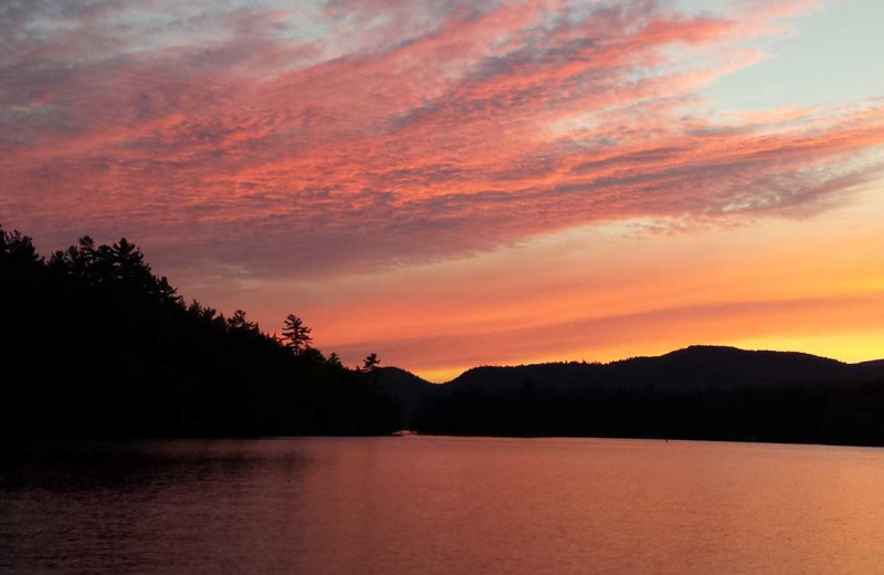 Sunset at Cottage Place on Squam Lake.