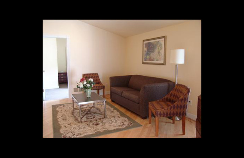 Rental living room at Michigan Vacation Rentals.