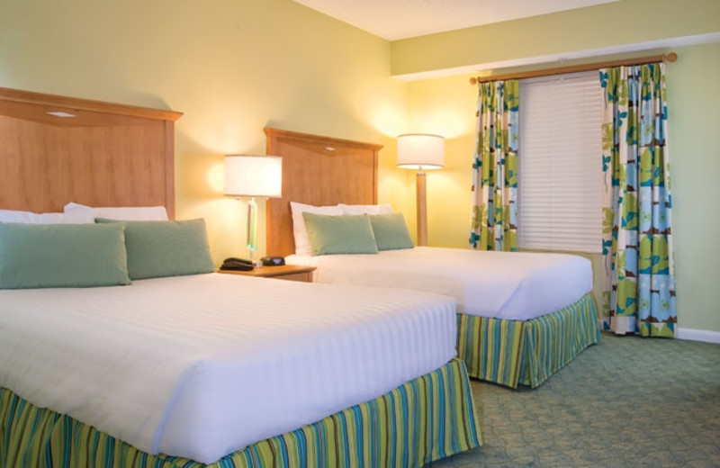 Guest room at Wyndham Ocean Walk Resort.
