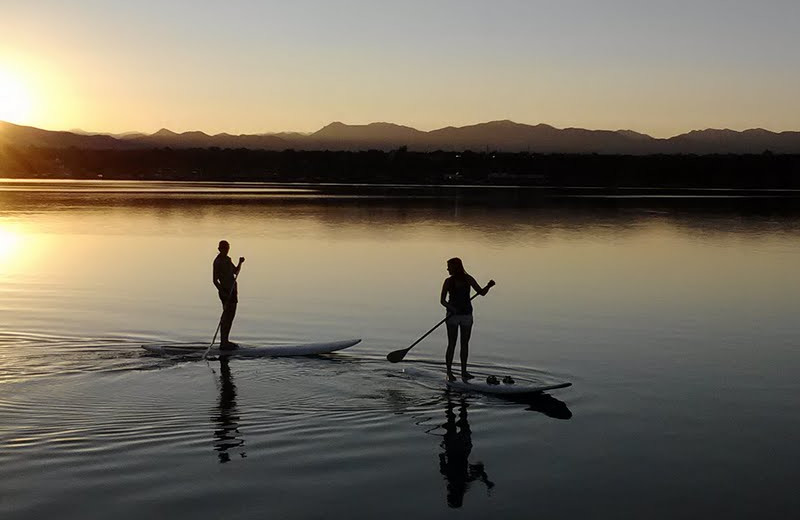 Paddle boarding at Big Bear Vacations.