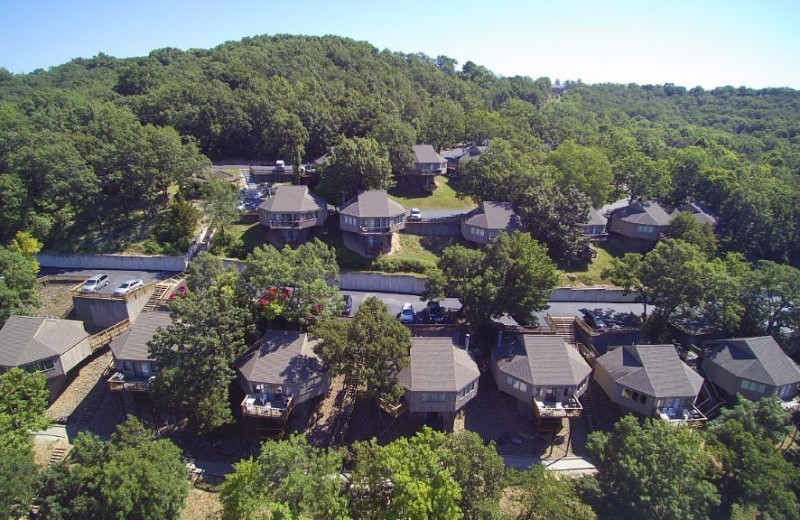 Aerial view of Holiday Shores Resort.