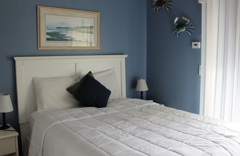 Guest bedroom at Palm Suites Hotel.