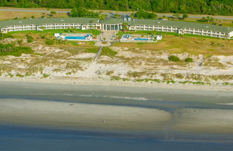 Aerial view of Days Inn & Suites Jekyll Island.