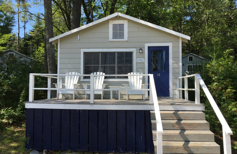 Cabin exterior at Linekin Bay Resort.