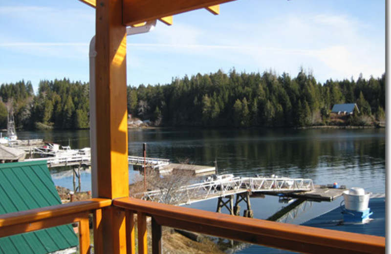 lake view at Bamfield Lodge.