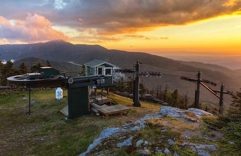 Sunset at Smugglers' Notch Resort.