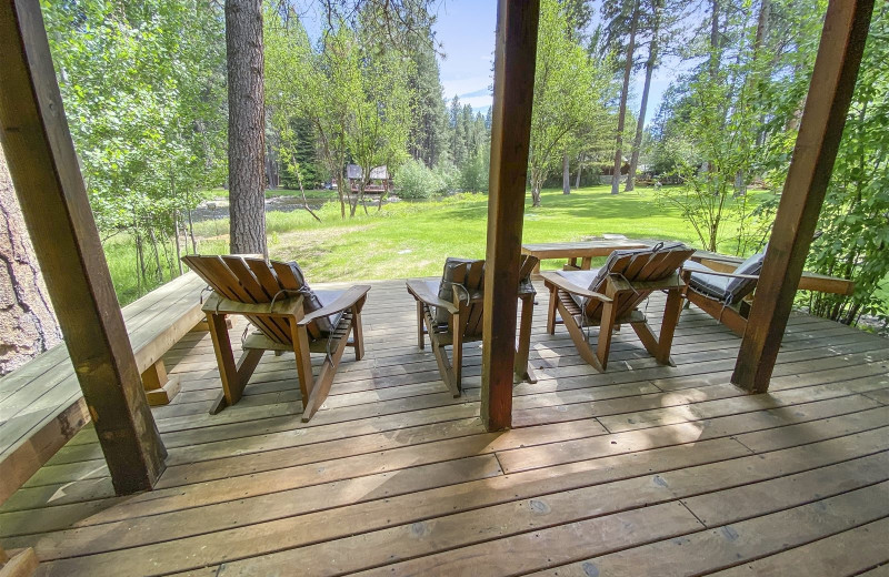 Rental porch at Sisters Vacation Rentals.
