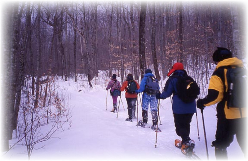 Snowshoeing at Waterbury Inn Condominium Resort.