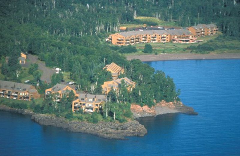 Aerial view of Superior Shores Resort.