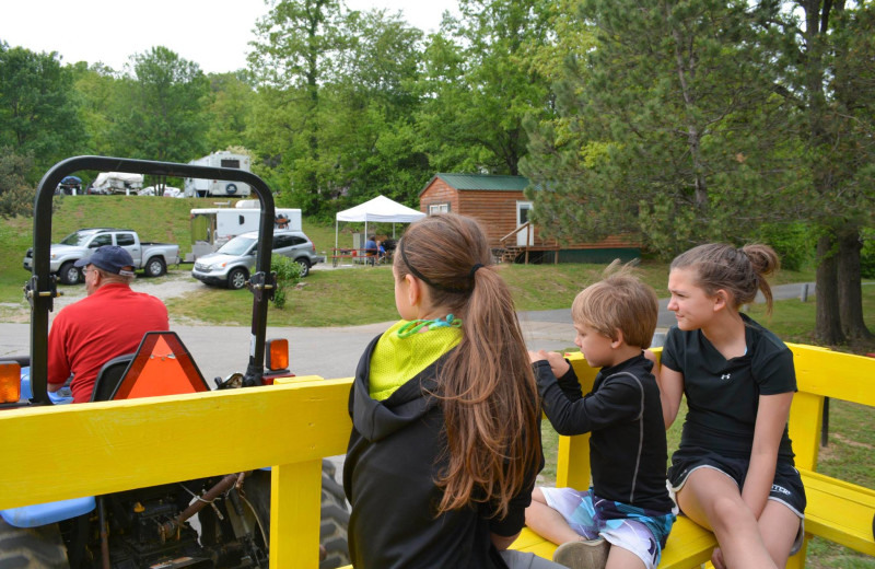 Family hayride at Basswood Country Resort.