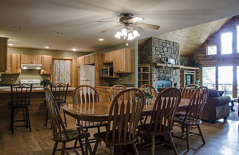 Dining area at Hideaway Haven.