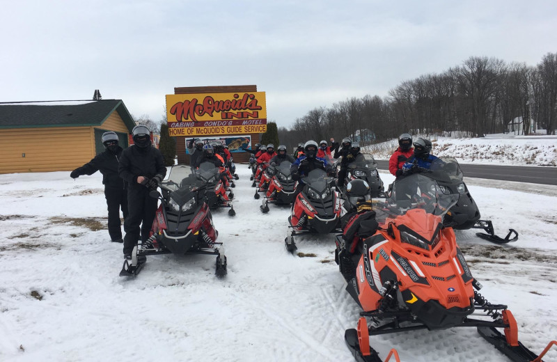 Snowmobiling at McQuoid's Inn & Event Center.