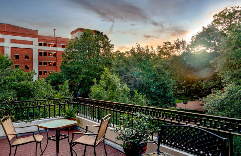 Guest balcony at Planters Inn on Reynolds Square.