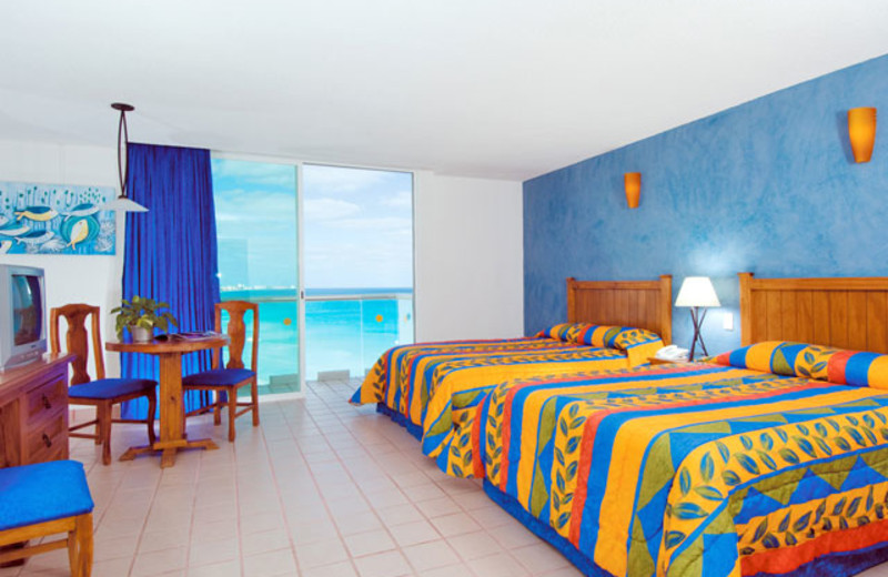 Guest room at Hotel BelleVue Beach Paradise.