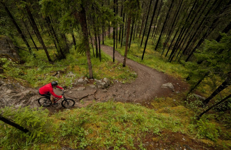 Biking at Overlander Mountain Lodge.