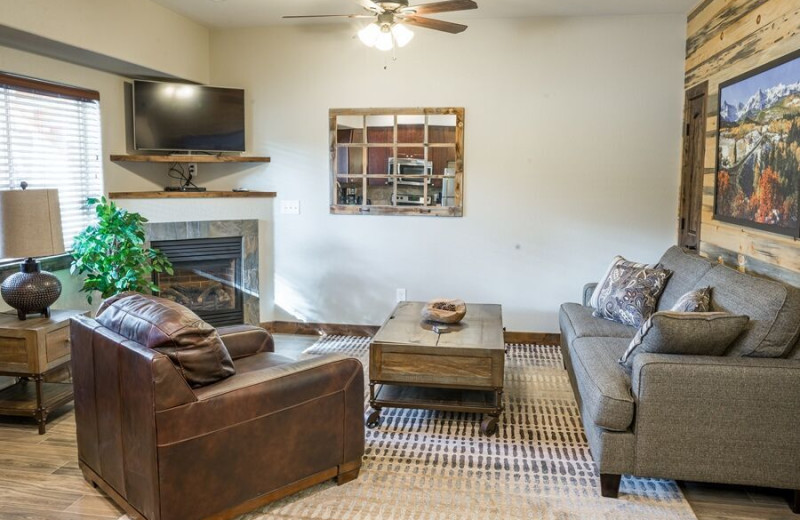 Rental living room at Fall River Village Resort Condos.