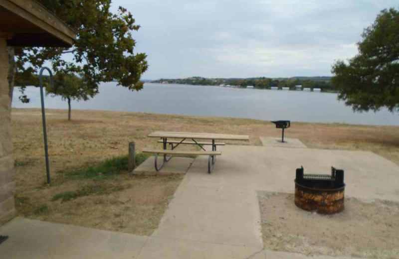 Cabin picnic at Inks Lake State Park.