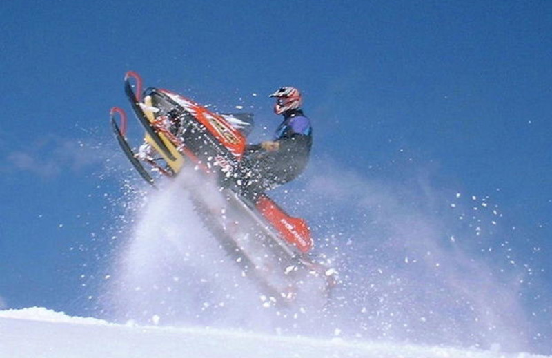 Snowmobiling at Montana High Country Lodge.