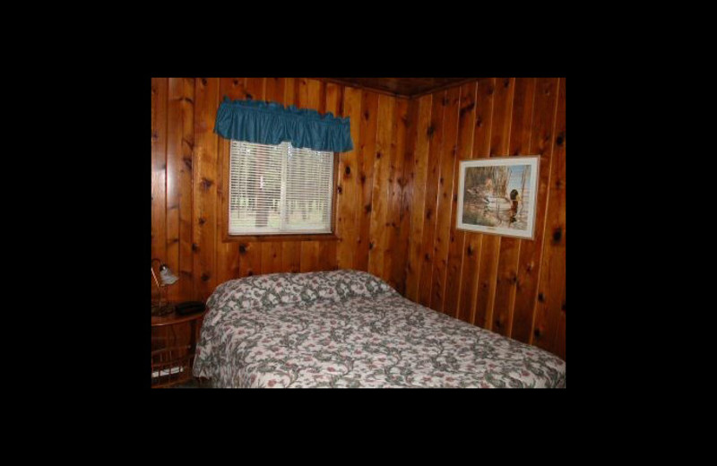 Cabin bedroom at Greer Mountain Resort.