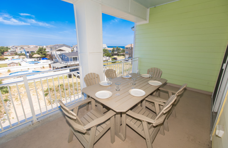 Rental balcony at Sanctuary Vacation Rentals at Sandbridge.