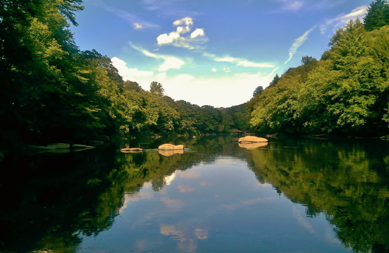 River view at Hide-A-Way Cottages.