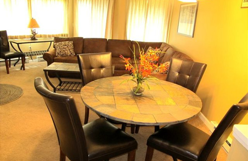 Dining table at Highridge Condominiums.