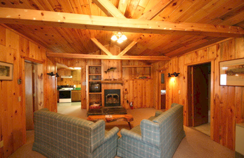 Guest living room at Gunflint Lodge.