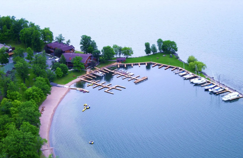 Aerial view of Horseshoe Bay Resort.