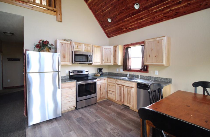 Cottage kitchen at Riverwood Resort.