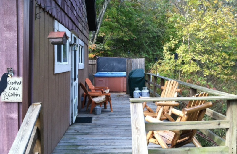 Cabin deck at Cabins in Hocking.